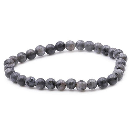 Bracelet granite (larvikite) Norvège A boules 5 - 6mm - La Boite à Cailloux