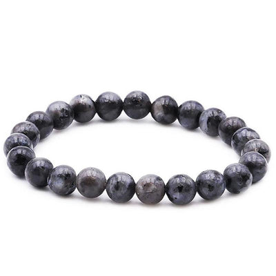 Bracelet granite Norvège A (larvikite) boules 7-8mm