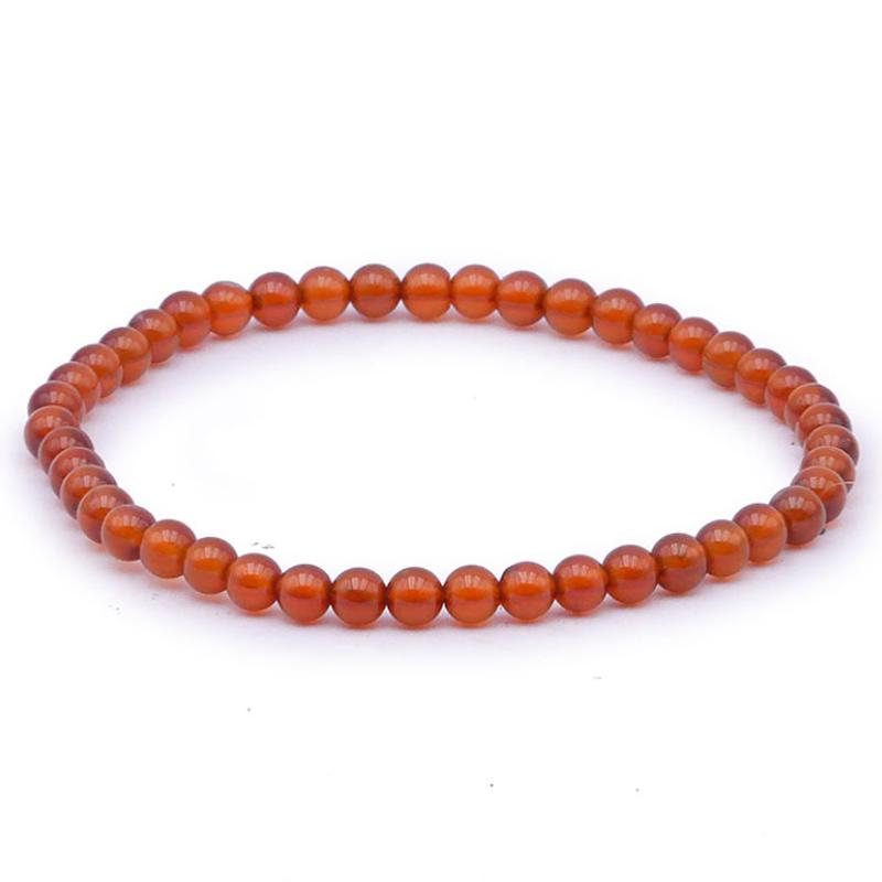 Bracelet grenat brun hessonite Etats - Unis AA (boules 4mm) - La Boite à Cailloux