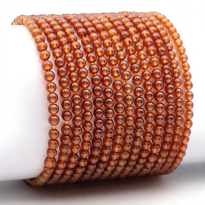 Brown Hessonite Garnet Bracelet USA AA (4mm balls)