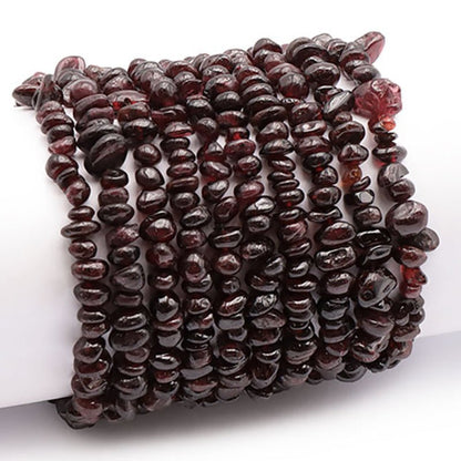 Bracelet grenat rouge almandin Pakistan A (perles baroques) - La Boite à Cailloux