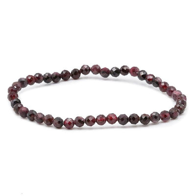 Almandine red garnet bracelet Pakistan A faceted beads 3-4mm