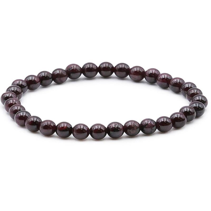 Bracelet grenat rouge almandin Pakistan AA (boules (5 - 6mm) - La Boite à Cailloux