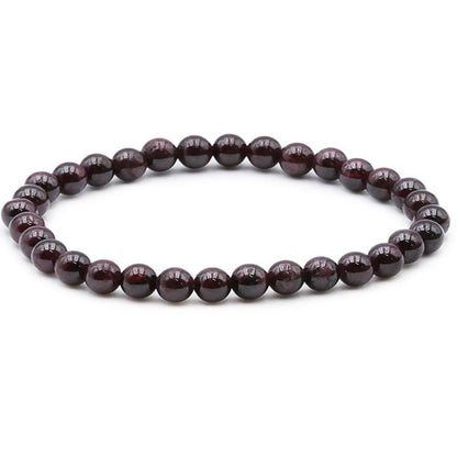 Bracelet grenat rouge almandin Pakistan AA (boules (5 - 6mm) - La Boite à Cailloux