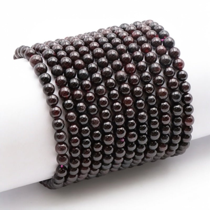 Bracelet grenat rouge almandin Pakistan AA (boules (5 - 6mm) - La Boite à Cailloux