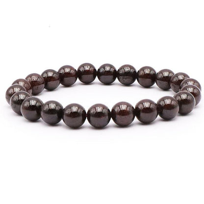Bracelet grenat rouge almandin Pakistan AA (boules 7 - 8mm) - La Boite à Cailloux