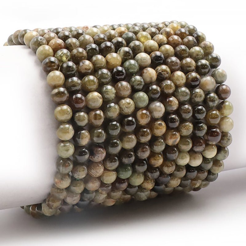 Bracelet grenat vert Grossulaire Mali A+ (boules 5 - 6mm) - La Boite à Cailloux