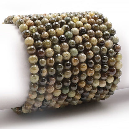 Bracelet grenat vert Grossulaire Mali A+ (boules 5 - 6mm) - La Boite à Cailloux