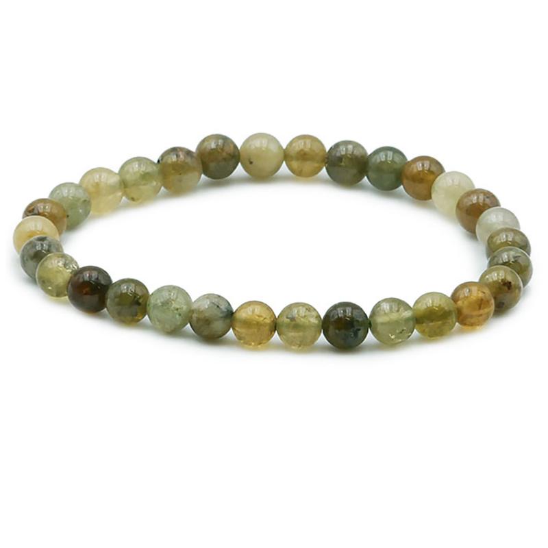 Bracelet grenat vert Grossulaire Mali A+ (boules 5 - 6mm) - La Boite à Cailloux