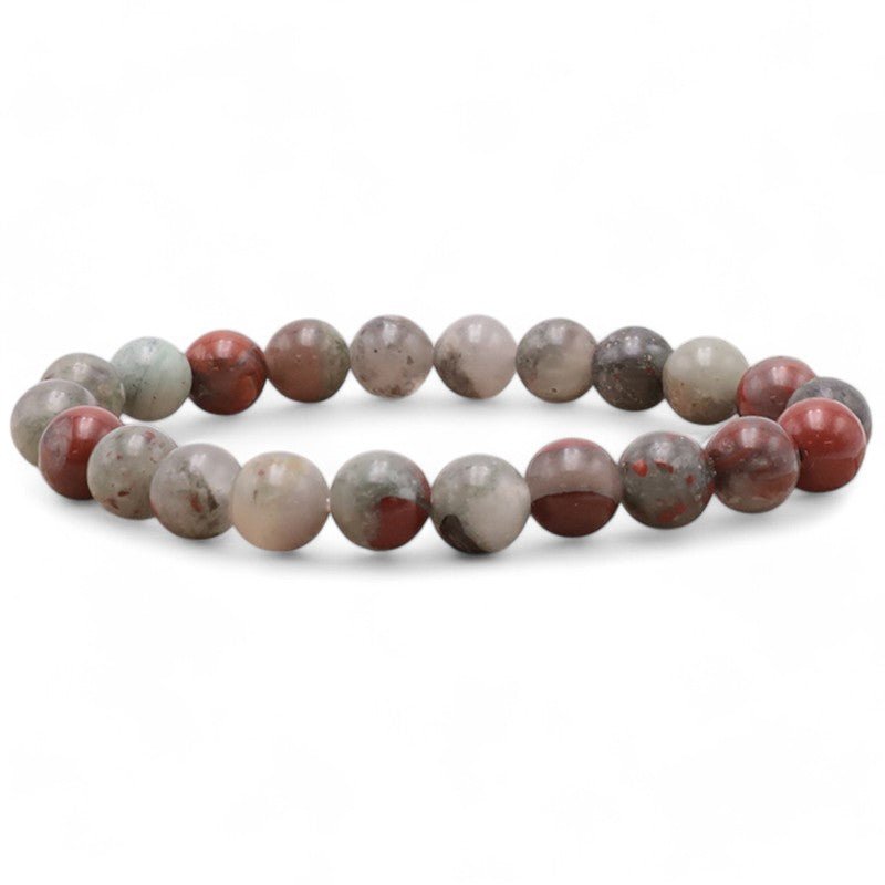 Bracelet héliotrope Afrique du Sud A (boules 7 - 8mm) - La Boite à Cailloux