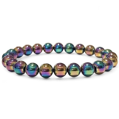 Pulsera de hematita arcoiris China A (bolas de 7-8 mm)