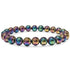 Bracelet Hématite arc en ciel Chine A (boules de 7 - 8mm) - La Boite à Cailloux
