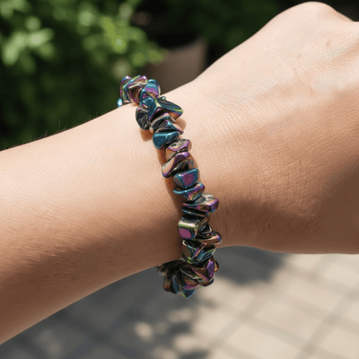 Pulsera Rainbow Hematites China A (perlas barrocas)
