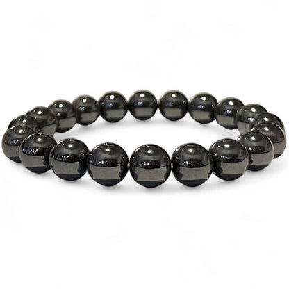 Bracelet Hématite Chine A (boules de 10mm) - La Boite à Cailloux