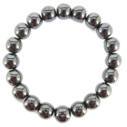 Bracelet Hématite Chine A (boules de 10mm) - La Boite à Cailloux