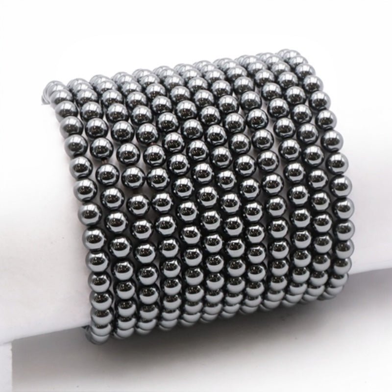Bracelet Hématite Chine A (boules de 5 - 6mm) - La Boite à Cailloux