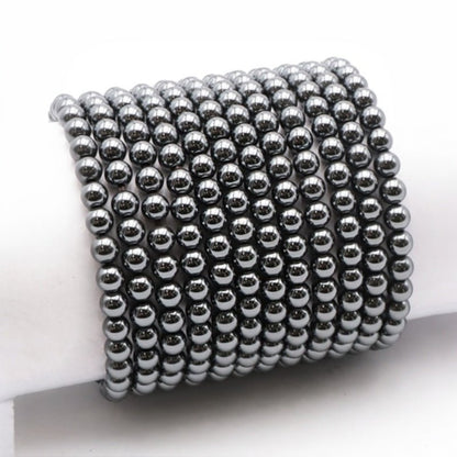 Bracelet Hématite Chine A (boules de 5 - 6mm) - La Boite à Cailloux