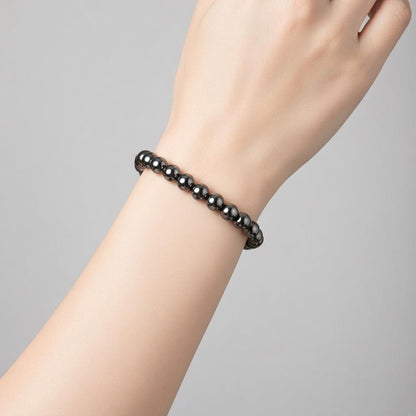 Bracelet Hématite Chine A (boules de 5-6mm) - La Boite à Cailloux
