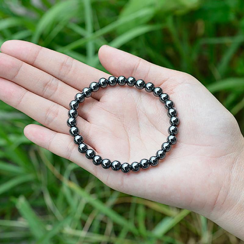 Bracelet Hématite Chine A (boules de 7 - 8mm) - La Boite à Cailloux