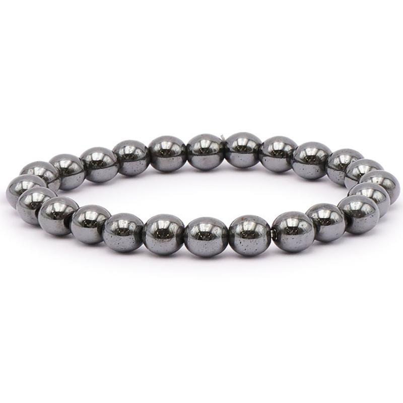 Bracelet Hématite Chine A (boules de 7 - 8mm) - La Boite à Cailloux