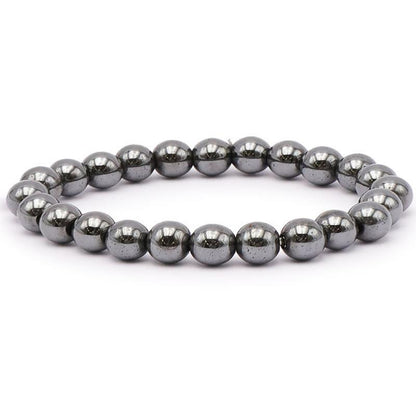 Bracelet Hématite Chine A (boules de 7 - 8mm) - La Boite à Cailloux
