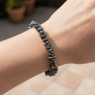 Pulsera Hematites China A (perlas barrocas)