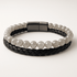 Bracelet Homme cuir labradorite (boules 5 - 6mm) - La Boite à Cailloux