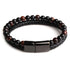 Bracelet Homme cuir noir onyx oeil de taureau (boules 5 - 6mm) - La Boite à Cailloux