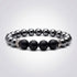 Bracelet homme hématite et onyx dépoli perles 10 mm