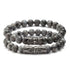 Bracelet homme Larvikite (granite) Norvège A (boules 7-8 mm) - La Boite à Cailloux