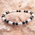 Bracelet Homme Nemo argenté obsidienne noire howlite AA - La Boite à Cailloux