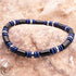 Bracelet Homme Nemo argenté obsidienne noire lapis lazuli AA - La Boite à Cailloux
