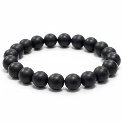 Men's Bracelet: frosted onyx A (10mm balls)
