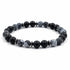 Bracelet Homme: onyx dépoli, hématite, agate toile d&