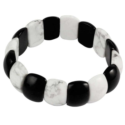 Howlite and onyx bracelet (cut stones)