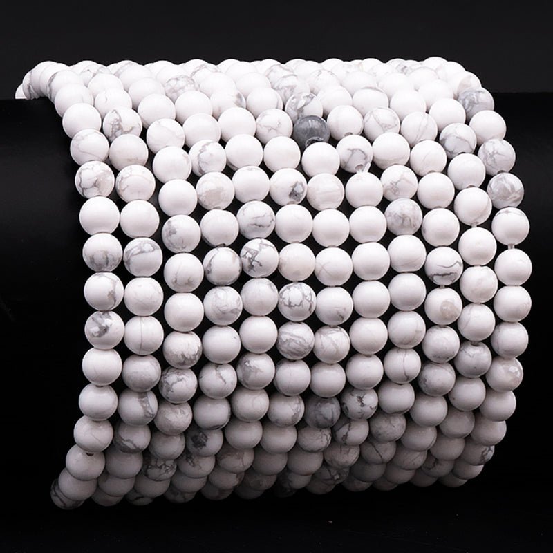 Bracelet howlite Zimbabwe A (boules 5 - 6mm) - La Boite à Cailloux