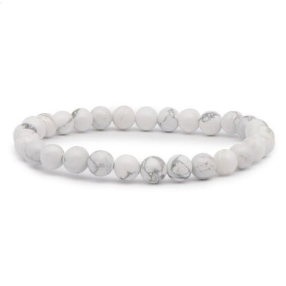 Bracelet howlite Zimbabwe A (boules 5 - 6mm) - La Boite à Cailloux