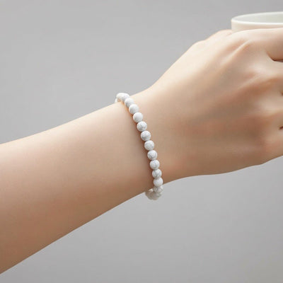 Bracciale howlite Zimbabwe A (sfere 5-6mm)