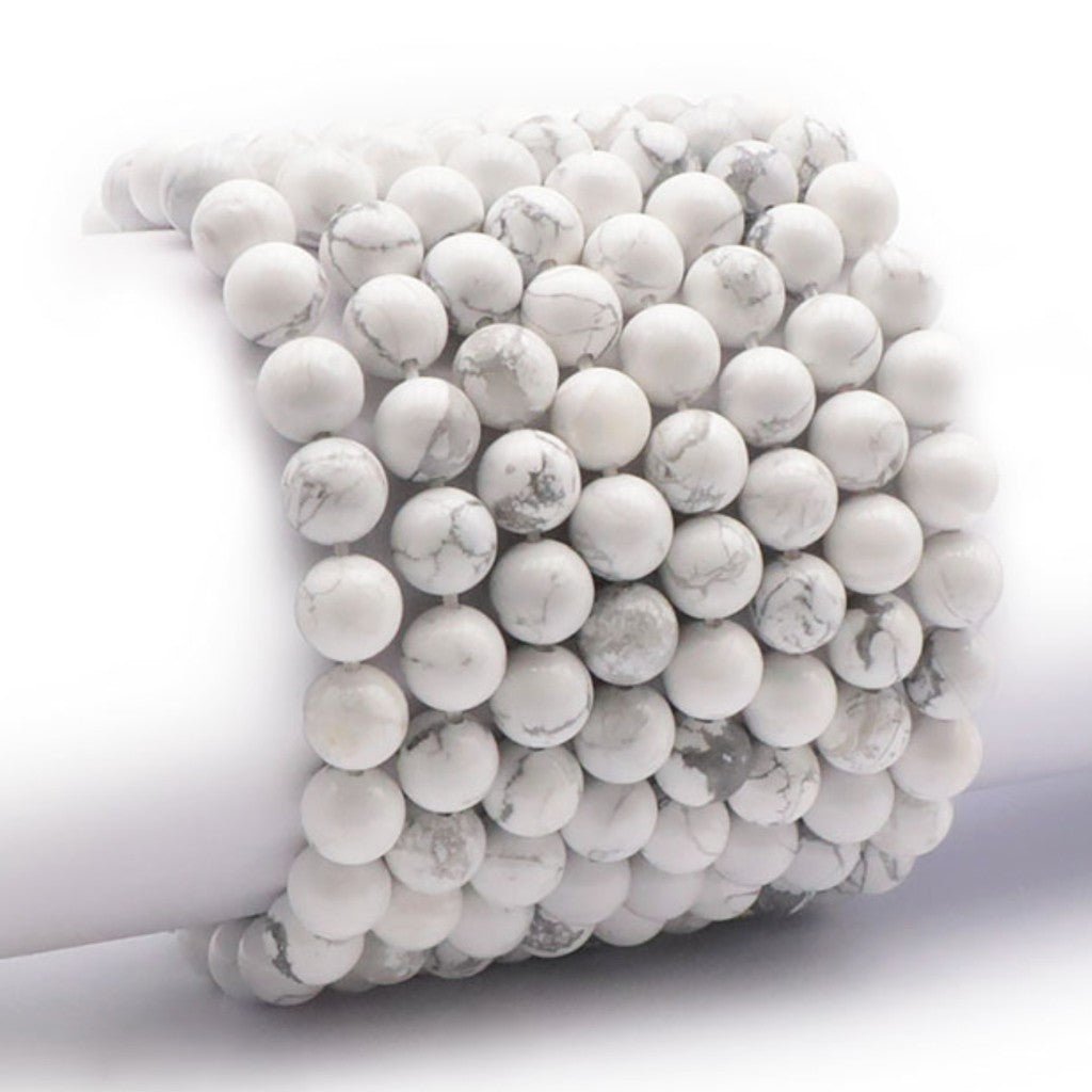Bracelet howlite Zimbabwe A (boules 7 - 8mm) - La Boite à Cailloux