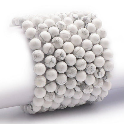 Bracelet howlite Zimbabwe A (boules 7 - 8mm) - La Boite à Cailloux
