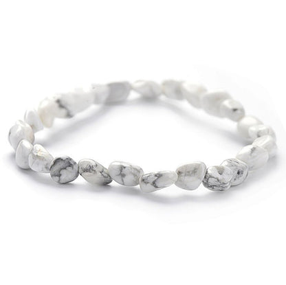 Bracelet howlite Zimbabwe A (grains 5 - 7mm) - La Boite à Cailloux