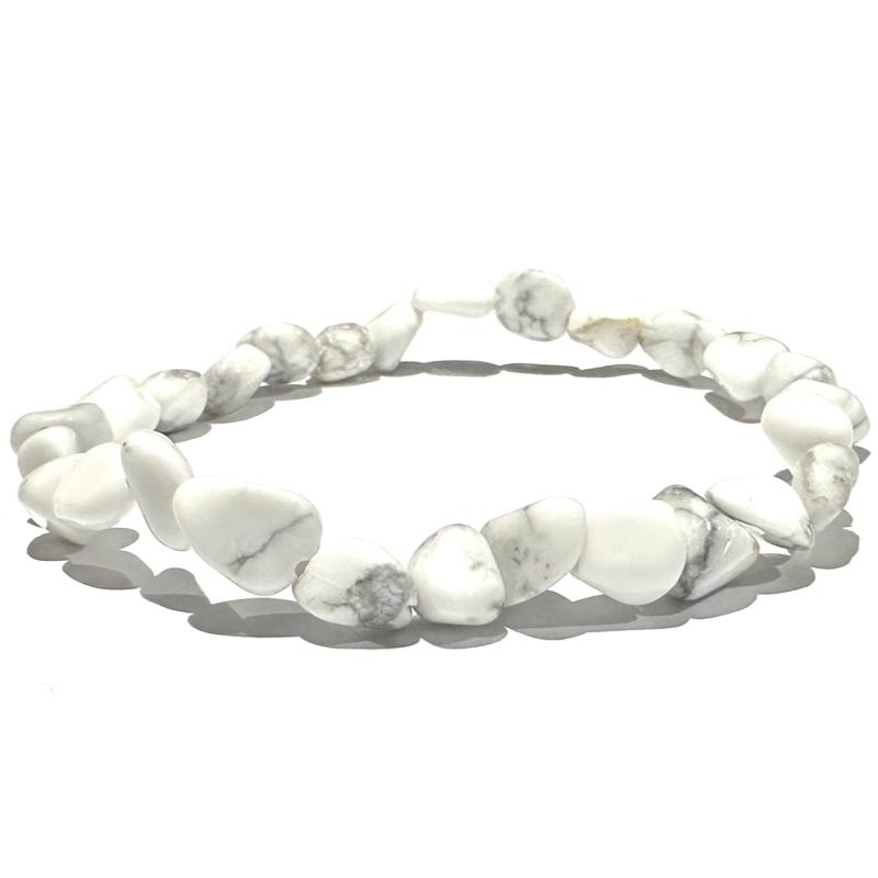 Bracelet howlite Zimbabwe A (grains 5 - 7mm) - La Boite à Cailloux