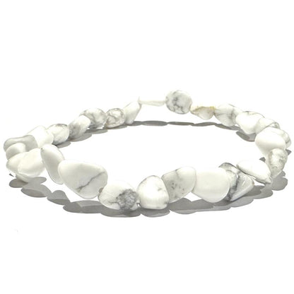 Bracelet howlite Zimbabwe A (grains 5 - 7mm) - La Boite à Cailloux
