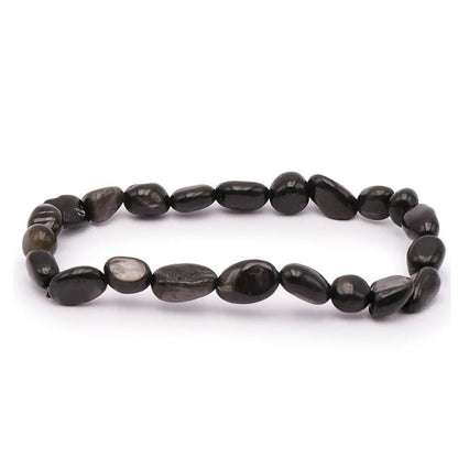 Bracelet hypersthène Canada A (grains 5 - 7mm) - La Boite à Cailloux