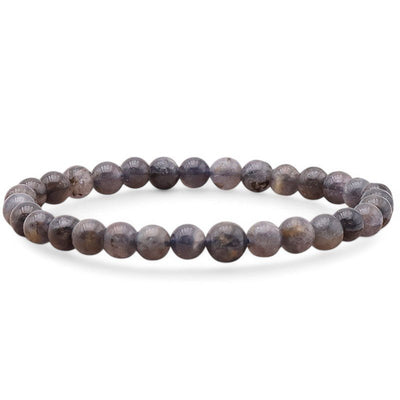 Bracelet iolite (cordiérite)  Inde A+ (boules 5-6mm)