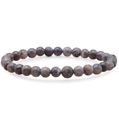 Bracelet iolite (cordiérite) Inde A+ (boules 5 - 6mm) - La Boite à Cailloux