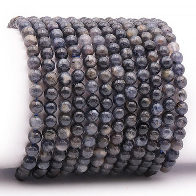 Bracelet iolite (cordiérite)  Inde A+ (boules 5-6mm)