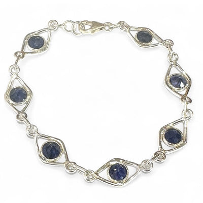 Bracelet iolite (cordierite) Inde AA argent 925