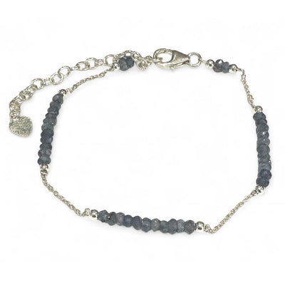 Bracelet iolite (cordierite) Inde AA argent 925
