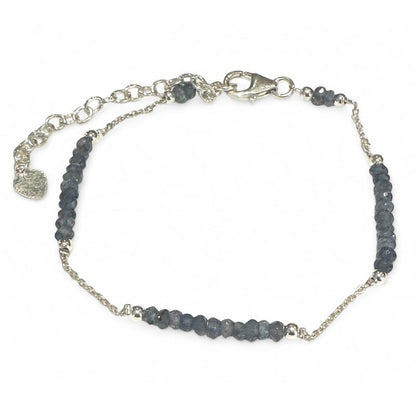 Bracelet iolite (cordierite) Inde AA argent 925 - La Boite à Cailloux